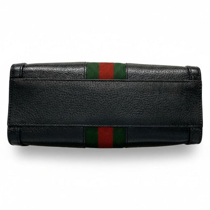 Gucci Tote Bag Ophidia 547551 Black X Green X Red Leather
