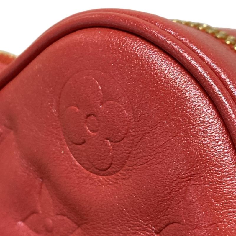 Louis Vuitton Shoulder Bag Heart On Chain M80837 Red Chain Shoulder Leather