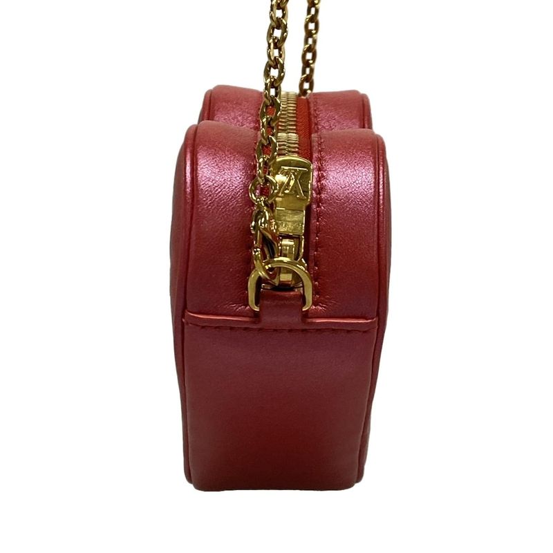 Louis Vuitton Shoulder Bag Heart On Chain M80837 Red Chain Shoulder Leather