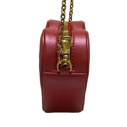 Louis Vuitton Shoulder Bag Heart On Chain M80837 Red Chain Shoulder Leather