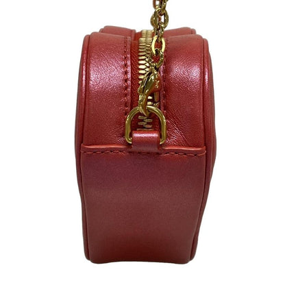 Louis Vuitton Shoulder Bag Heart On Chain M80837 Red Chain Shoulder Leather