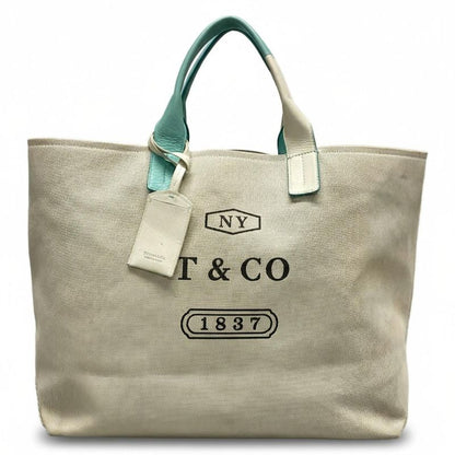 Tiffany & Co Tote Bag Colorblock Weekend Tote Ivory And Tiffany & Co Blue