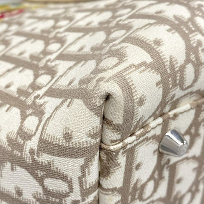 Dior/christian Dior Tote Bag Flowertrotter Ivory X Dark Brown X Multi Embroidery