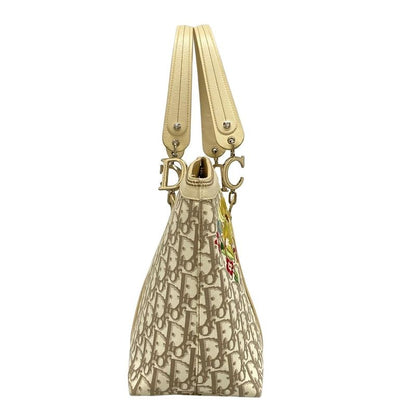 Dior/christian Dior Tote Bag Flowertrotter Ivory X Dark Brown X Multi Embroidery