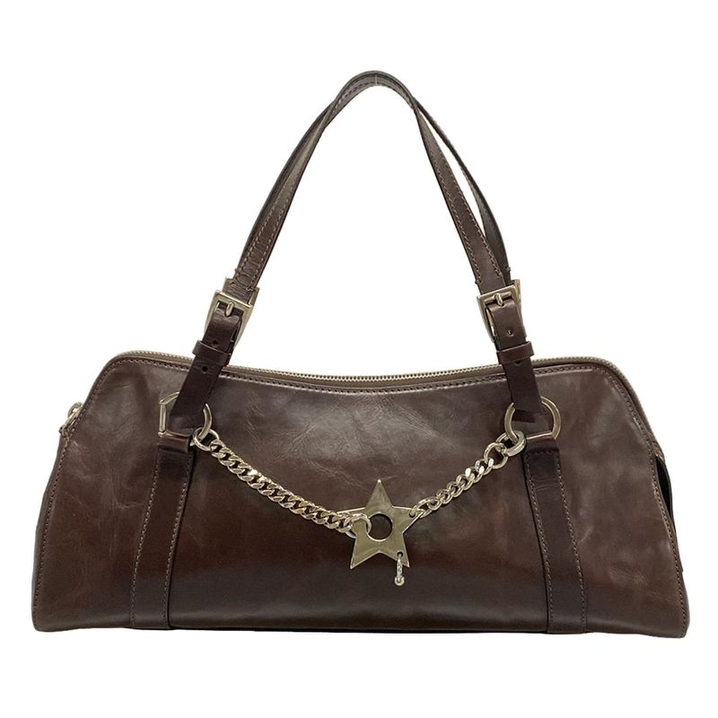 Dior/christian Dior Handbag - Dark Brown Star Leather