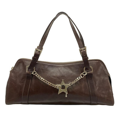 Dior/christian Dior Handbag - Dark Brown Star Leather