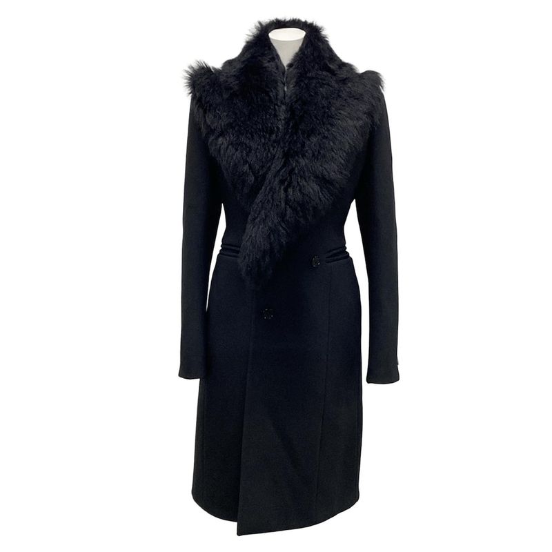 Bottega Veneta Coat Size 36 S Ladies - 677498 Black Long Sleeves Lamb Fur