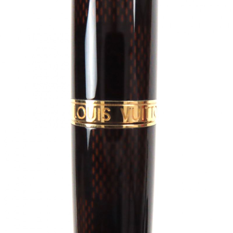  Louis Vuitton N79005 Grantour Ballpoint Pen With Engraved Logo Damier Gold