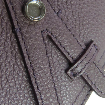 DIOR Om F-21512 Leather CD Logo Hardware Saddle Pouch Bag Charm Dark Purple
