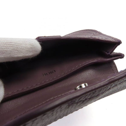 DIOR Om F-21512 Leather CD Logo Hardware Saddle Pouch Bag Charm Dark Purple