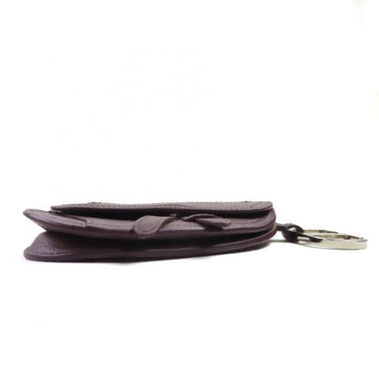 DIOR Om F-21512 Leather CD Logo Hardware Saddle Pouch Bag Charm Dark Purple