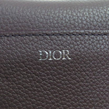 DIOR Om F-21512 Leather CD Logo Hardware Saddle Pouch Bag Charm Dark Purple