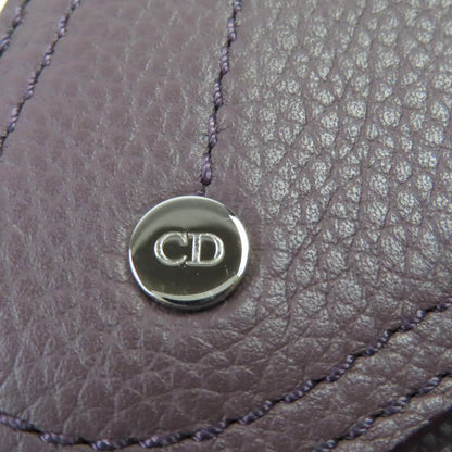 DIOR Om F-21512 Leather CD Logo Hardware Saddle Pouch Bag Charm Dark Purple