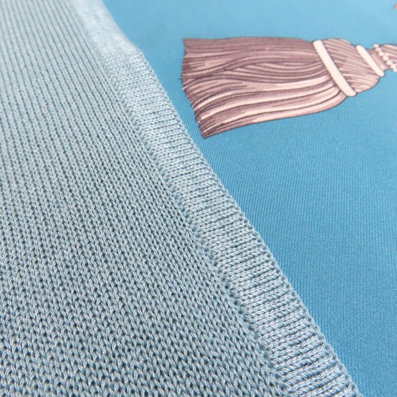 Hermes 86-7720 LES CLES Les Cles 100% Silk V-neck Sleeveless Knit Blue 36 Made