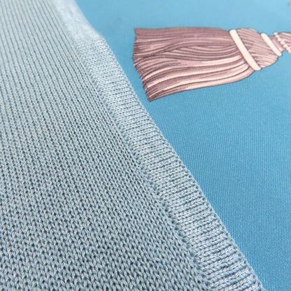 Hermes 86-7720 LES CLES Les Cles 100% Silk V-neck Sleeveless Knit Blue 36 Made