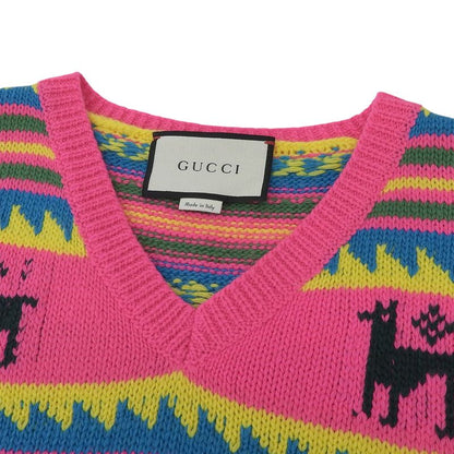 Gucci X Disney Gucci X Disney 461331 100% Wool Donald Knit Vest Pink Multi XL