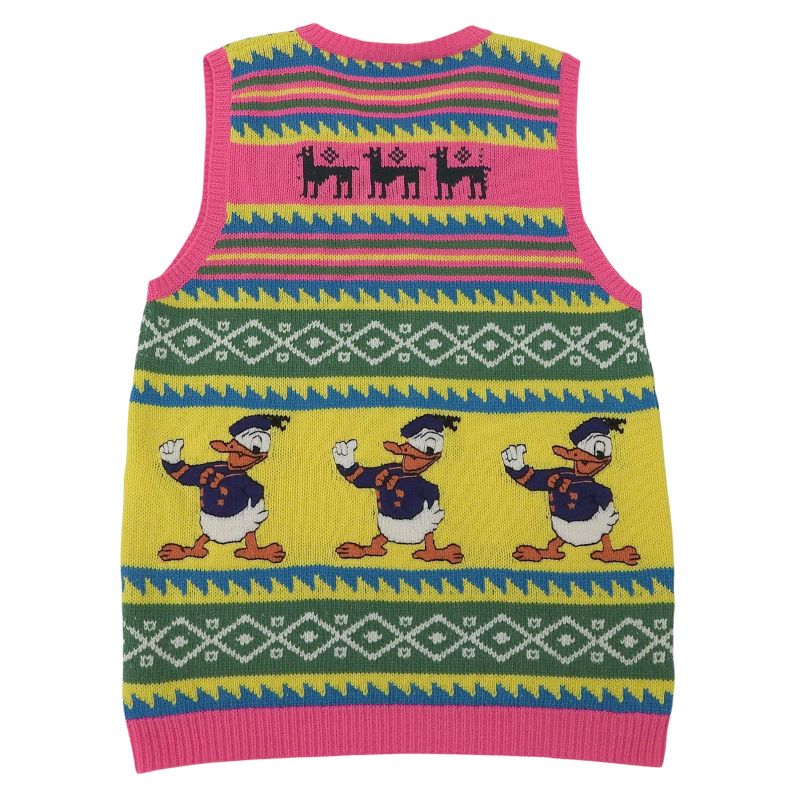 Gucci X Disney Gucci X Disney 461331 100% Wool Donald Knit Vest Pink Multi XL