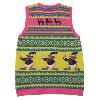 Gucci X Disney Gucci X Disney 461331 100% Wool Donald Knit Vest Pink Multi XL