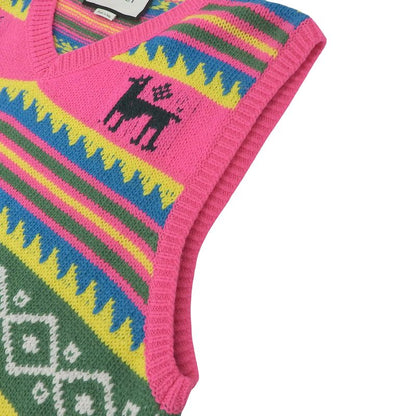 Gucci X Disney Gucci X Disney 461331 100% Wool Donald Knit Vest Pink Multi XL