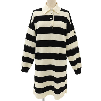 Gucci 22SS 731592 100% Cotton Striped With Logo Patch 2WAY Sleeve Zip Knit