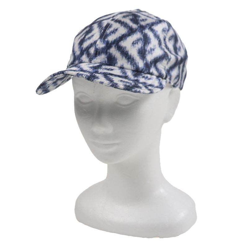 Fendi Fxq961 100% Silk Total Pattern Hat Baseball Cap Blue White 58 Storage