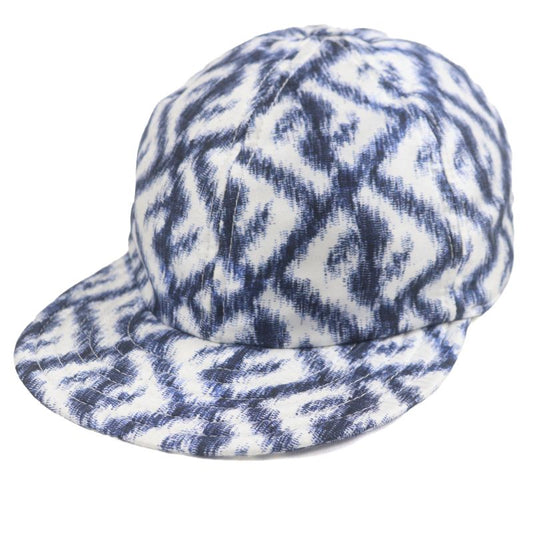 Fendi Fxq961 100% Silk Total Pattern Hat Baseball Cap Blue White 58 Storage