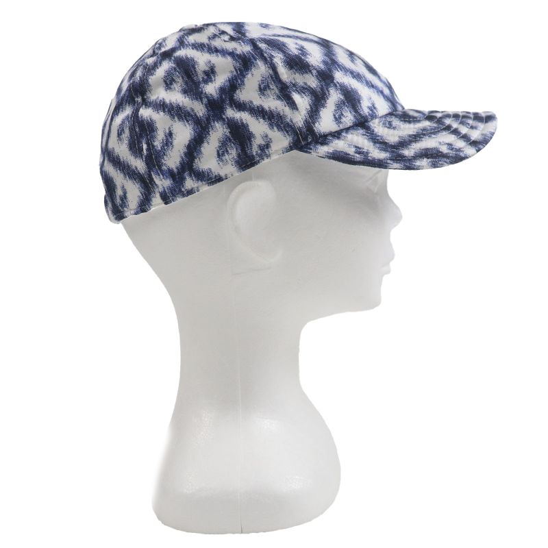 Fendi Fxq961 100% Silk Total Pattern Hat Baseball Cap Blue White 58 Storage