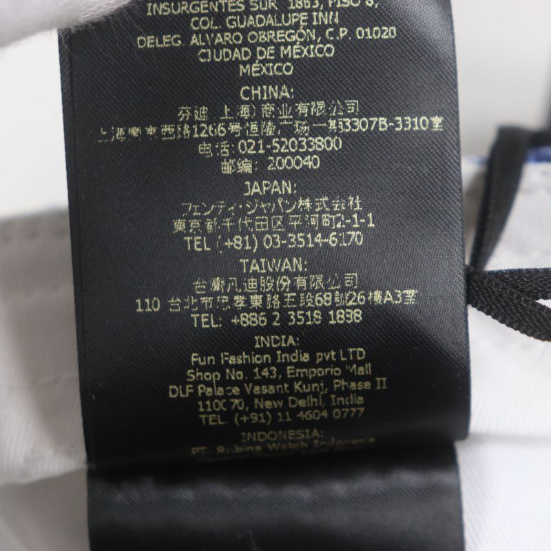 Fendi Fxq961 100% Silk Total Pattern Hat Baseball Cap Blue White 58 Storage