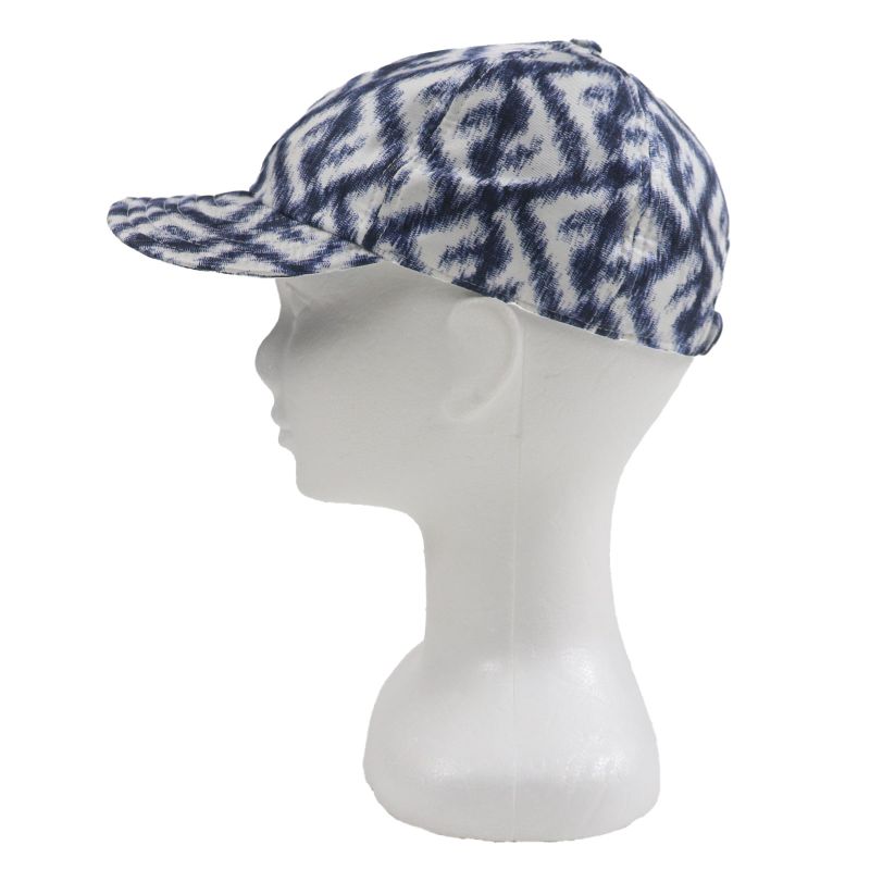 Fendi Fxq961 100% Silk Total Pattern Hat Baseball Cap Blue White 58 Storage