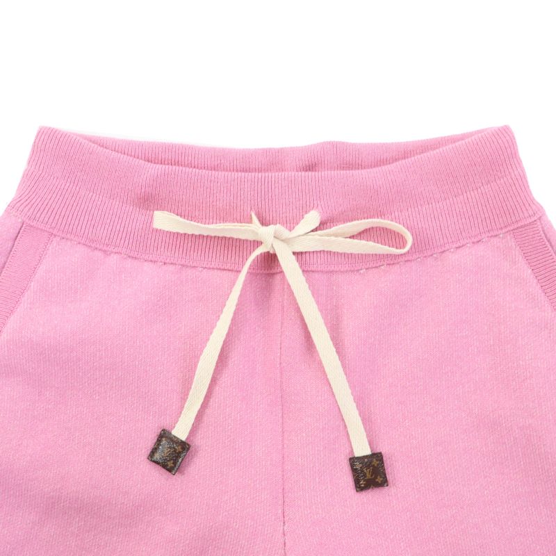 Louis Vuitton Cashmere Pockets Logo Embroidery Cord Top Monogram Shorts Pink