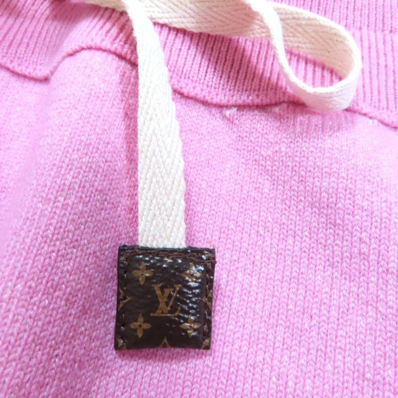 Louis Vuitton Cashmere Pockets Logo Embroidery Cord Top Monogram Shorts Pink
