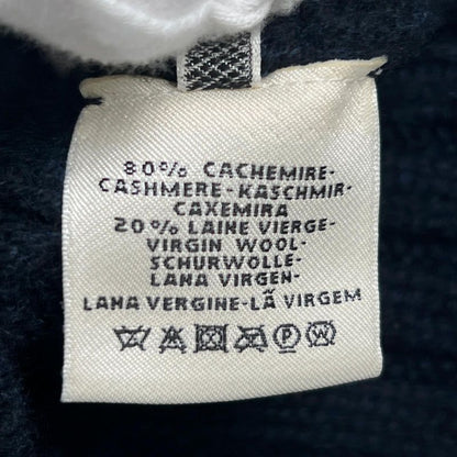 Hermes Cashmere Wool Cable-knit Long-sleeved Knitted Sweater Dark Navy 34 Made
