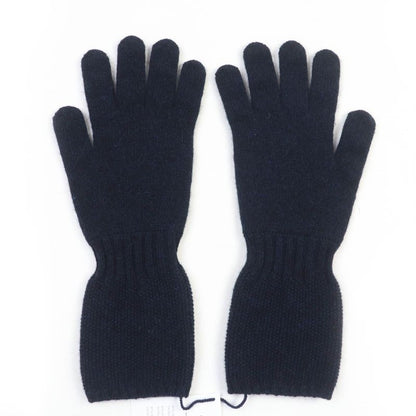 Hermes Cashmere Silver Hardware Serie Hardware Knit Gloves Navy S With Box Made