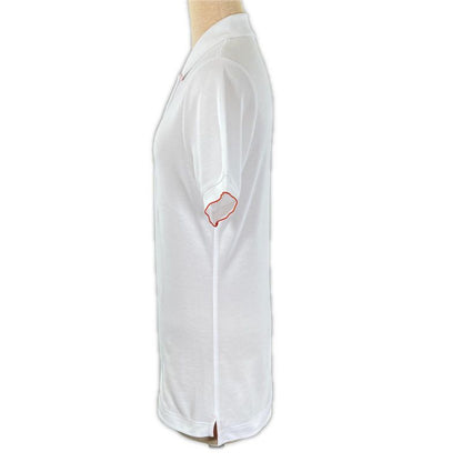 Hermes Serie Button Piping Design Short Sleeve Polo Shirt White L Made In