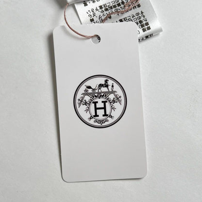 Hermes Serie Button Piping Design Short Sleeve Polo Shirt White L Made In