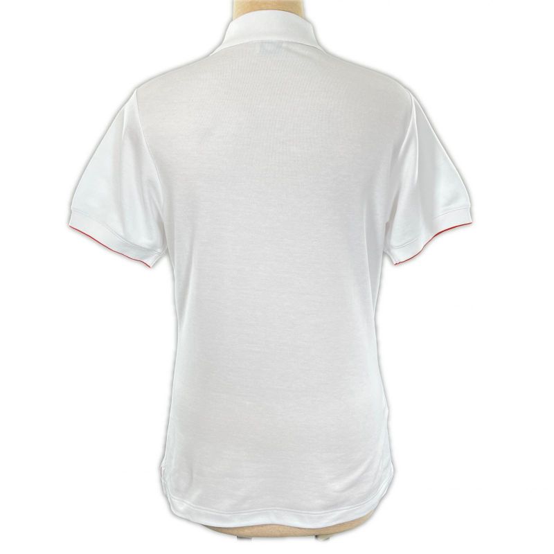 Hermes Serie Button Piping Design Short Sleeve Polo Shirt White L Made In