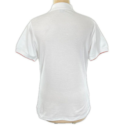 Hermes Serie Button Piping Design Short Sleeve Polo Shirt White L Made In