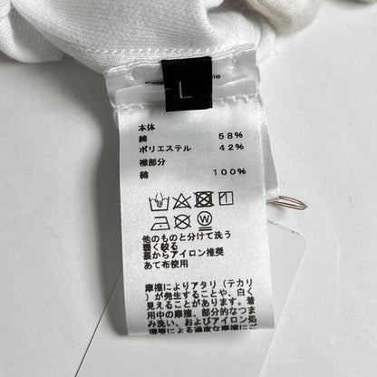 Hermes Serie Button Piping Design Short Sleeve Polo Shirt White L Made In