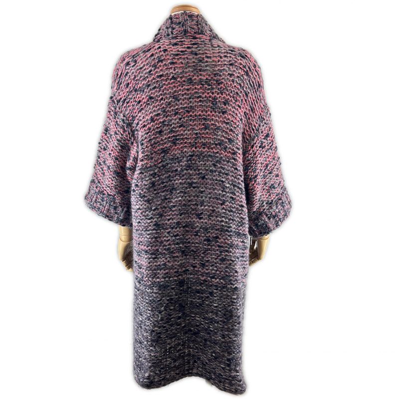 CHANEL P50100 Mohair Wool Lion Button Front Open Long Cardigan 34 Made In