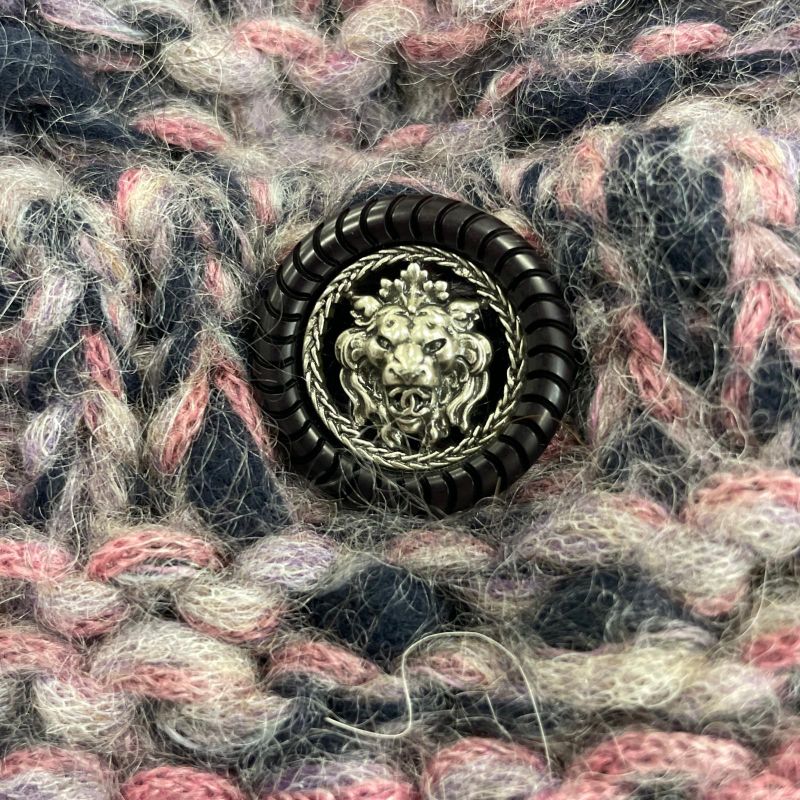 CHANEL P50100 Mohair Wool Lion Button Front Open Long Cardigan 34 Made In