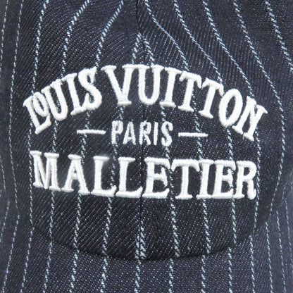 Louis Vuitton 2025 M5146l Cap Denim Stripe Baseball Cap Hat Navy Storage With