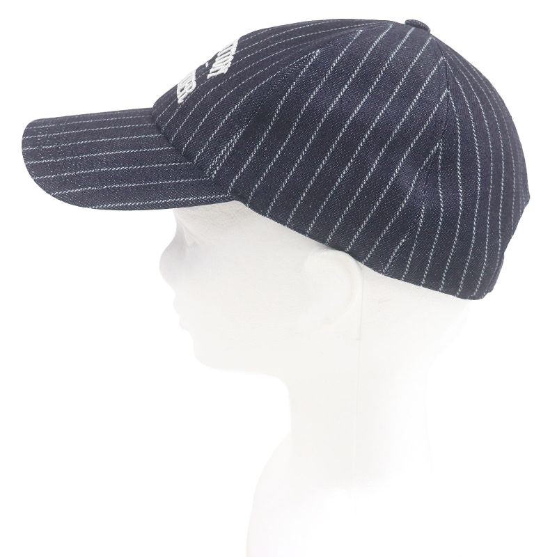Louis Vuitton 2025 M5146l Cap Denim Stripe Baseball Cap Hat Navy Storage With
