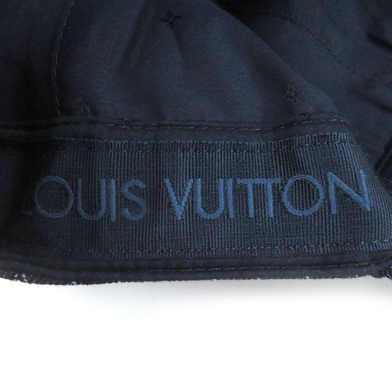 Louis Vuitton 2025 M5146l Cap Denim Stripe Baseball Cap Hat Navy Storage With