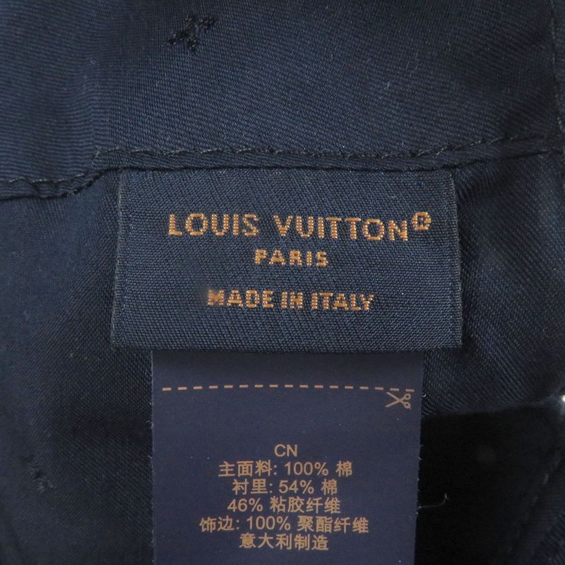 Louis Vuitton 2025 M5146l Cap Denim Stripe Baseball Cap Hat Navy Storage With