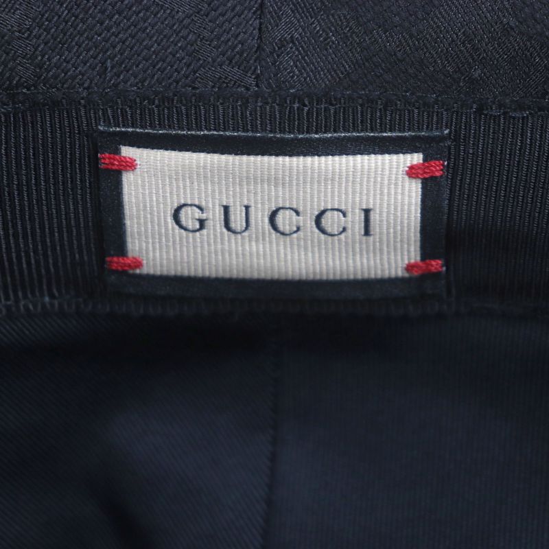 Gucci 576587 GG Canvas Leather Use GG Marmont Hat Bucket Hat Black M (58cm