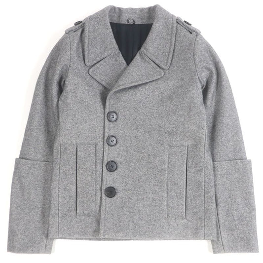 DIOR Homme DIOR Homme 100% Wool Eddie Period Pea Coat Jacket With Logo Button