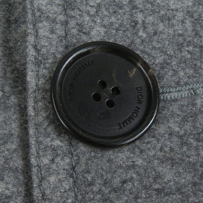 DIOR Homme DIOR Homme 100% Wool Eddie Period Pea Coat Jacket With Logo Button