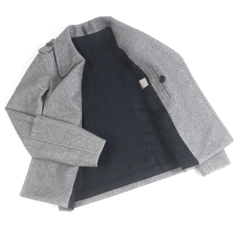 DIOR Homme DIOR Homme 100% Wool Eddie Period Pea Coat Jacket With Logo Button