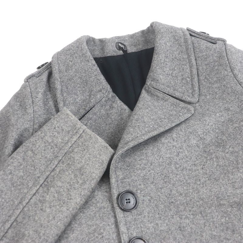 DIOR Homme DIOR Homme 100% Wool Eddie Period Pea Coat Jacket With Logo Button