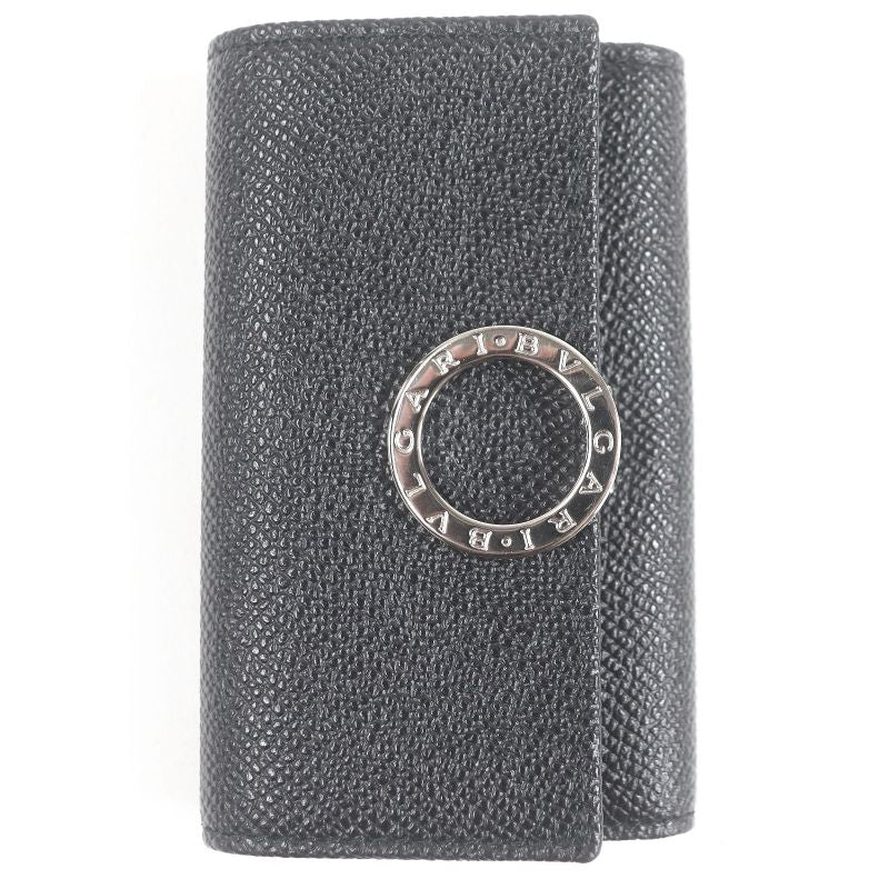 Bvlgari 30422 Leather Bvlgari Man Silver Logo Hardware Trifold 6-strap Key Case